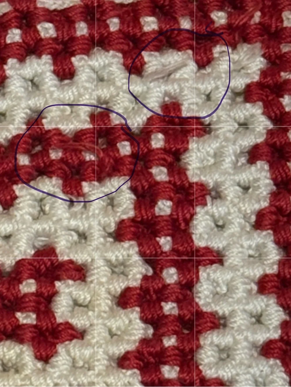Handmade Crocheted Hot Pads -Red and Cream
